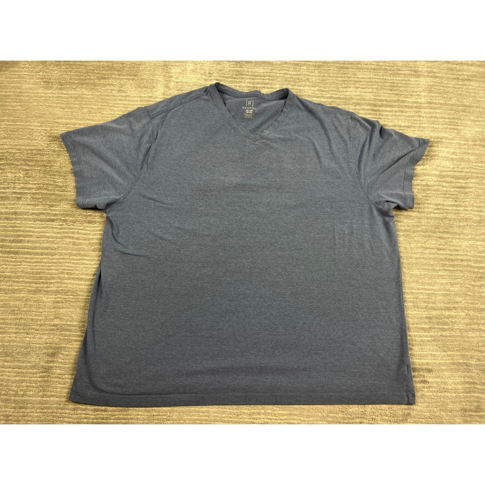 George T-Shirt Mens 3XL Blue V-Neck Short Sleeve Heathered Stretch Basic